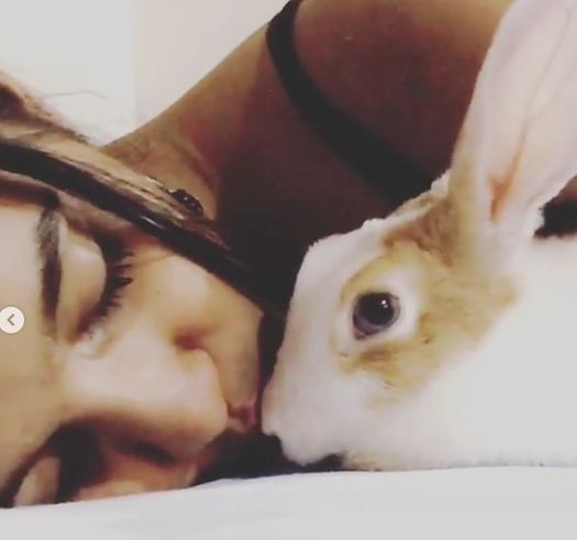 Samruddhi Jadhav with her pet, Bunny