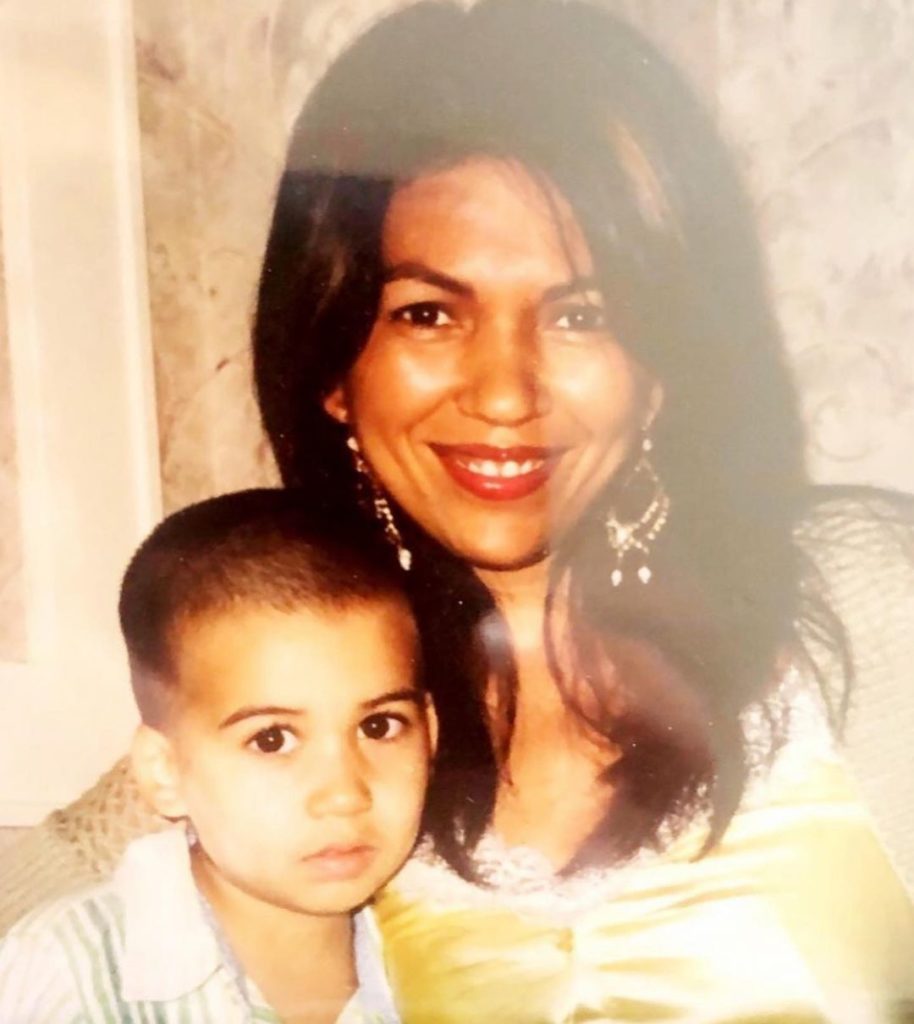 Mattia Polibio with his Mother in Childhood